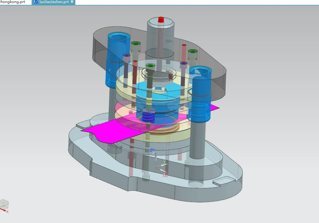 落料拉深复合模3D图