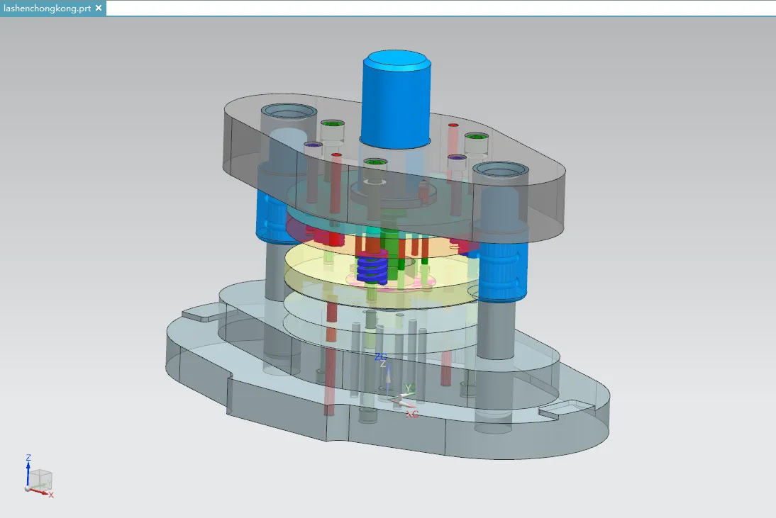 伸冲孔复合模3D图