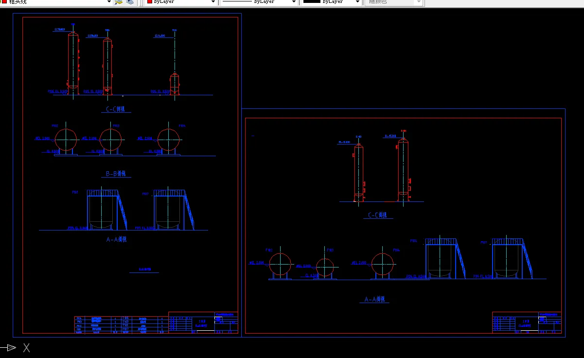低温甲醇洗工段立面图