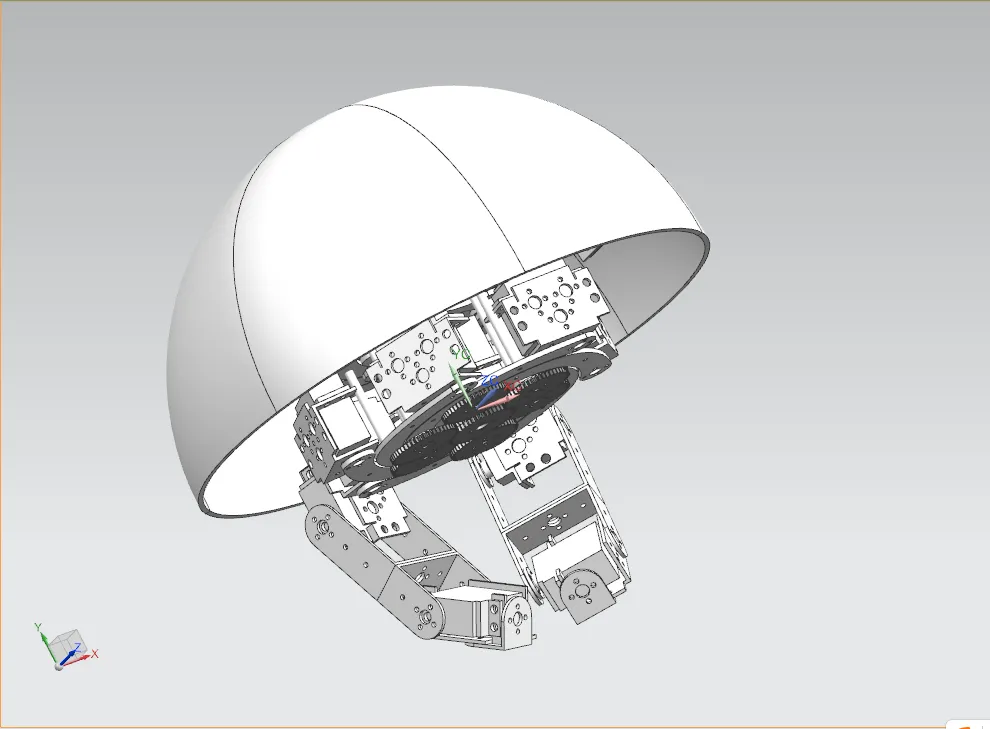 Z1107-球形六足变形机器人结构及控制系统设计【含SW三维图】