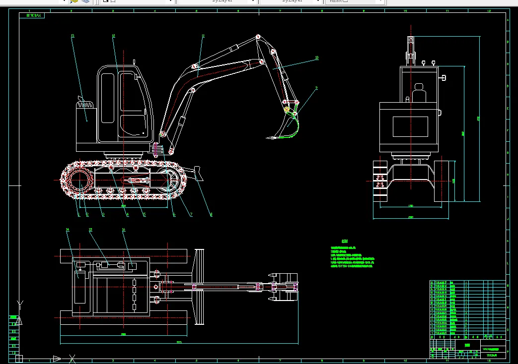 Z1132-YW0.36多功能液压挖掘机总体设计