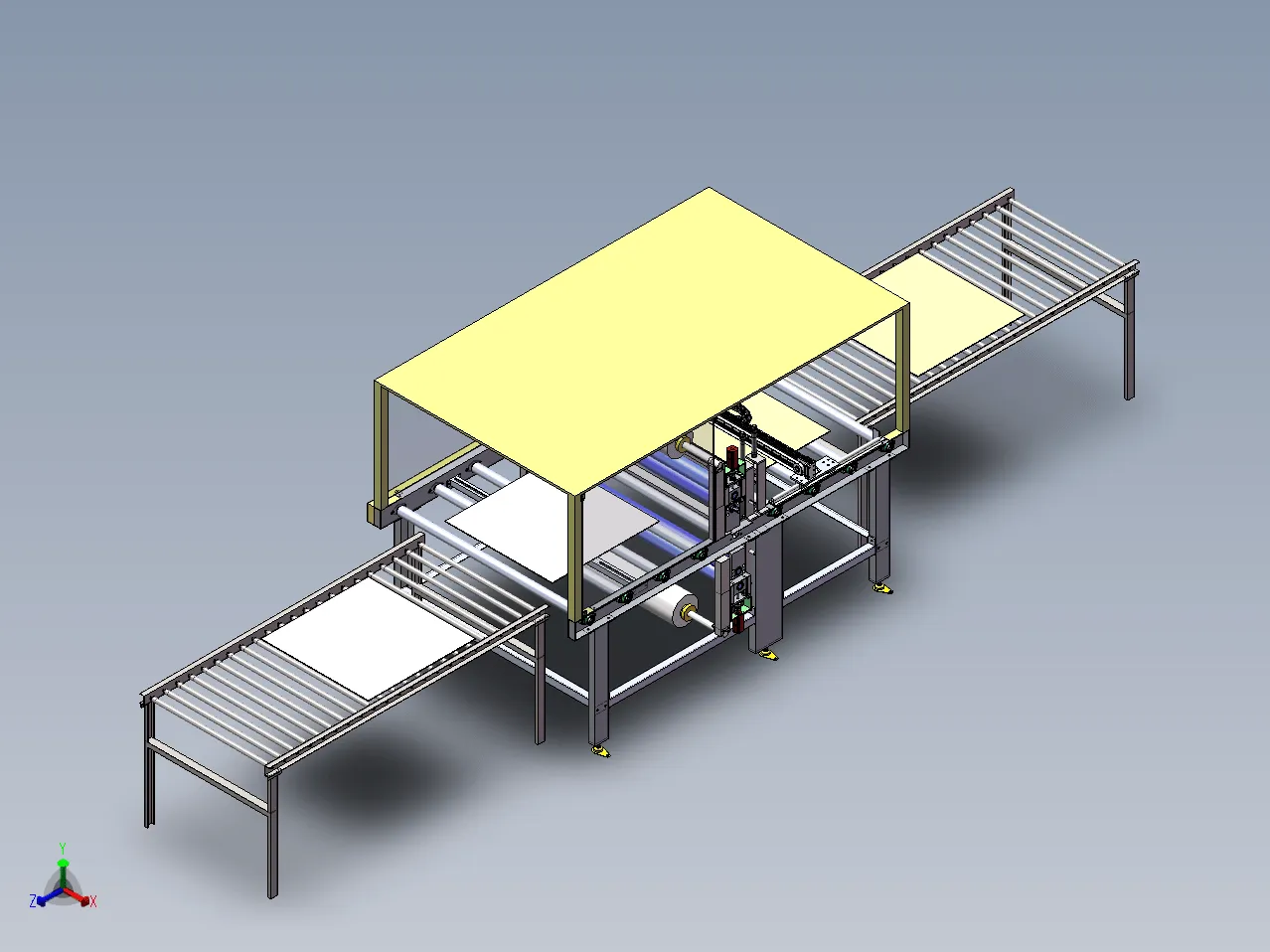 N4154-可在线调整间隙的彩钢板覆膜机设计【含SW三维图】