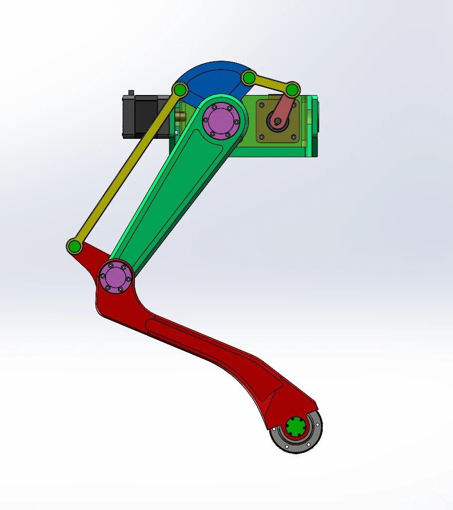 N4481-行走机器人机械腿结构设计【含SW三维图】
