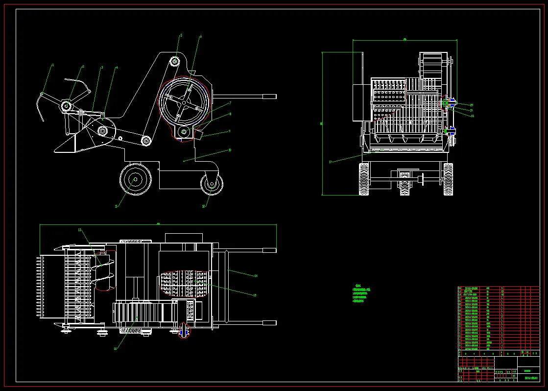 N4749-水稻收割脱粒一体机设计