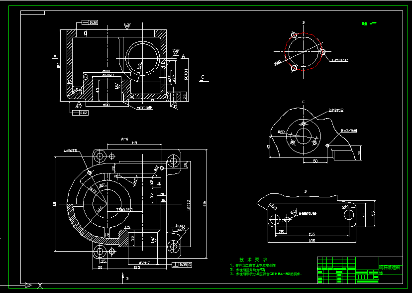 B602-蜗杆减速器箱体右面3孔钻孔组合机床的总体及夹具设计