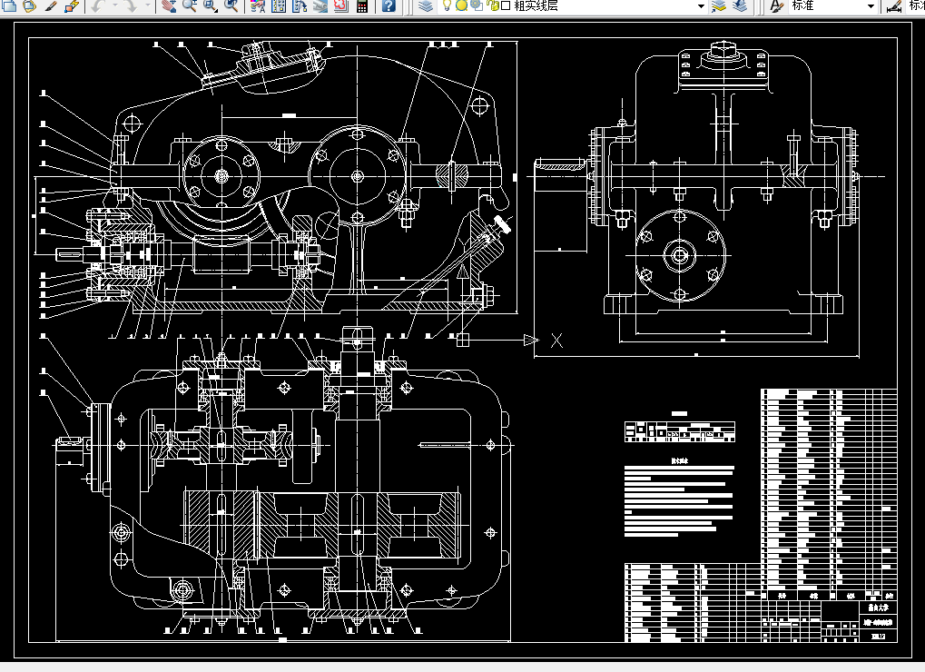 H414-蜗杆齿轮减速器设计【含inventor三维】F=1844，V=0.32ms，D=320
