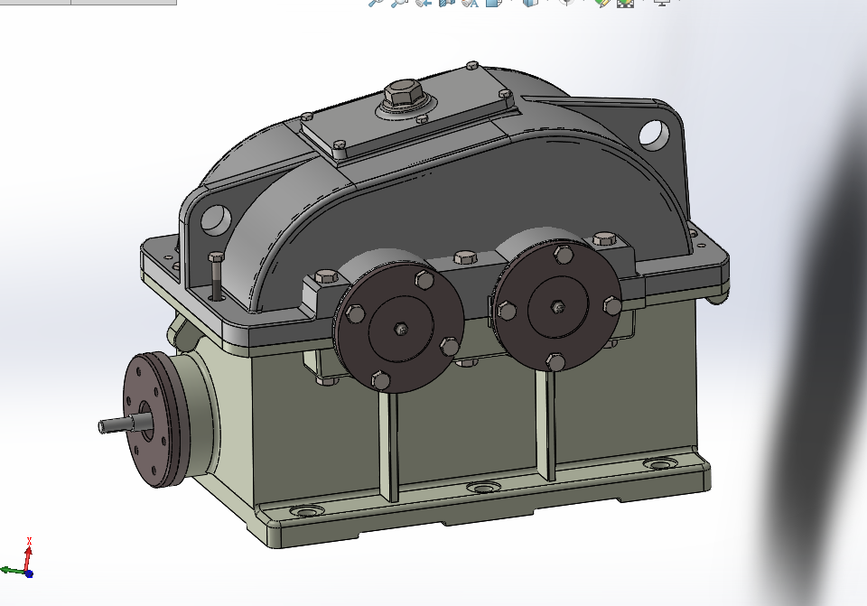 H420-带式运输机传动装置二级蜗杆齿轮减速器【含sw三维动画】F=1940N；D=340 V=0.33ms