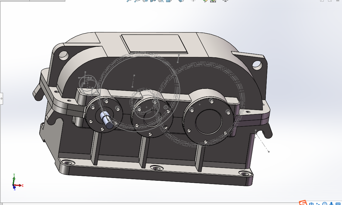 H428-二级展开式圆柱齿轮减速器【含SW三维】 F=1378N  D=260 V=0.79ms