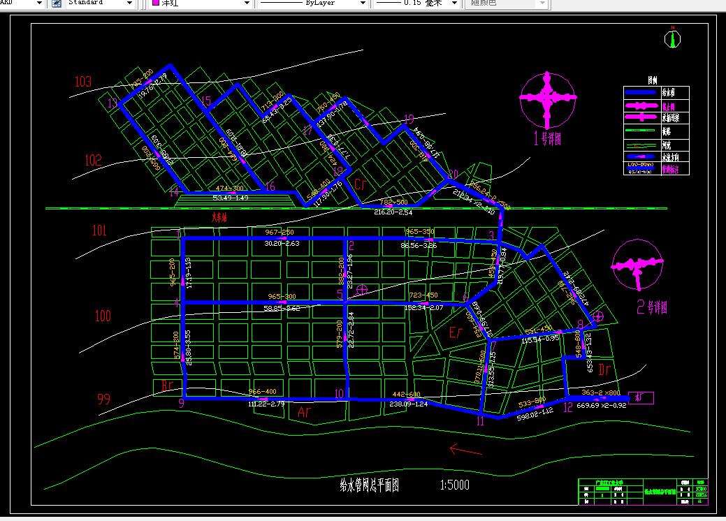 i076-某城区（15万）人口给排水管网规划的扩大初步设计