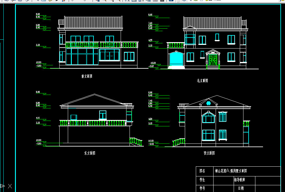W205土木工程 某二层别墅毕业设计(含计算书、建筑结构设计图)