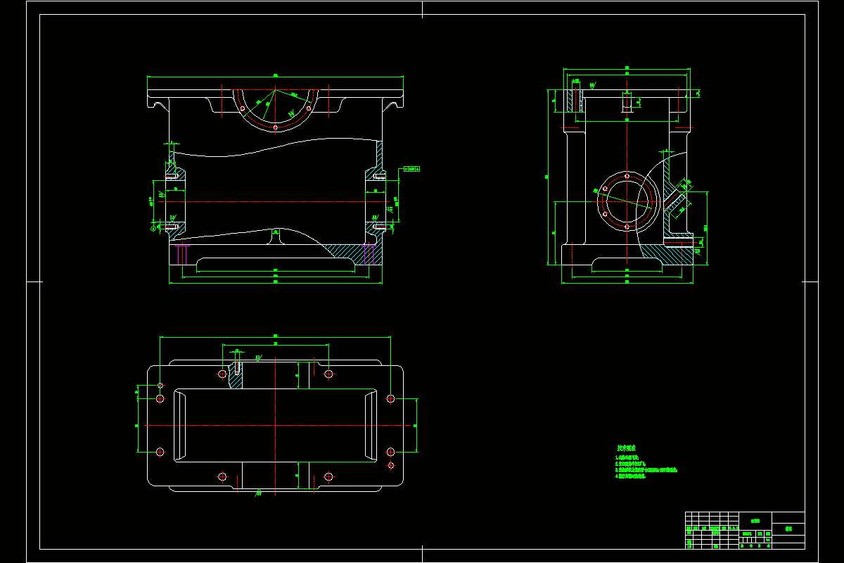 涡轮减速器箱体三维图图片