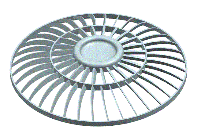 JJ6588-塑料风扇前盖注塑模具设计【含UG三维图】