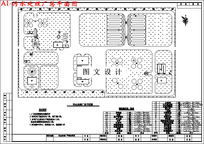 M2843-日处理水量25万m3污水处理厂工艺设计