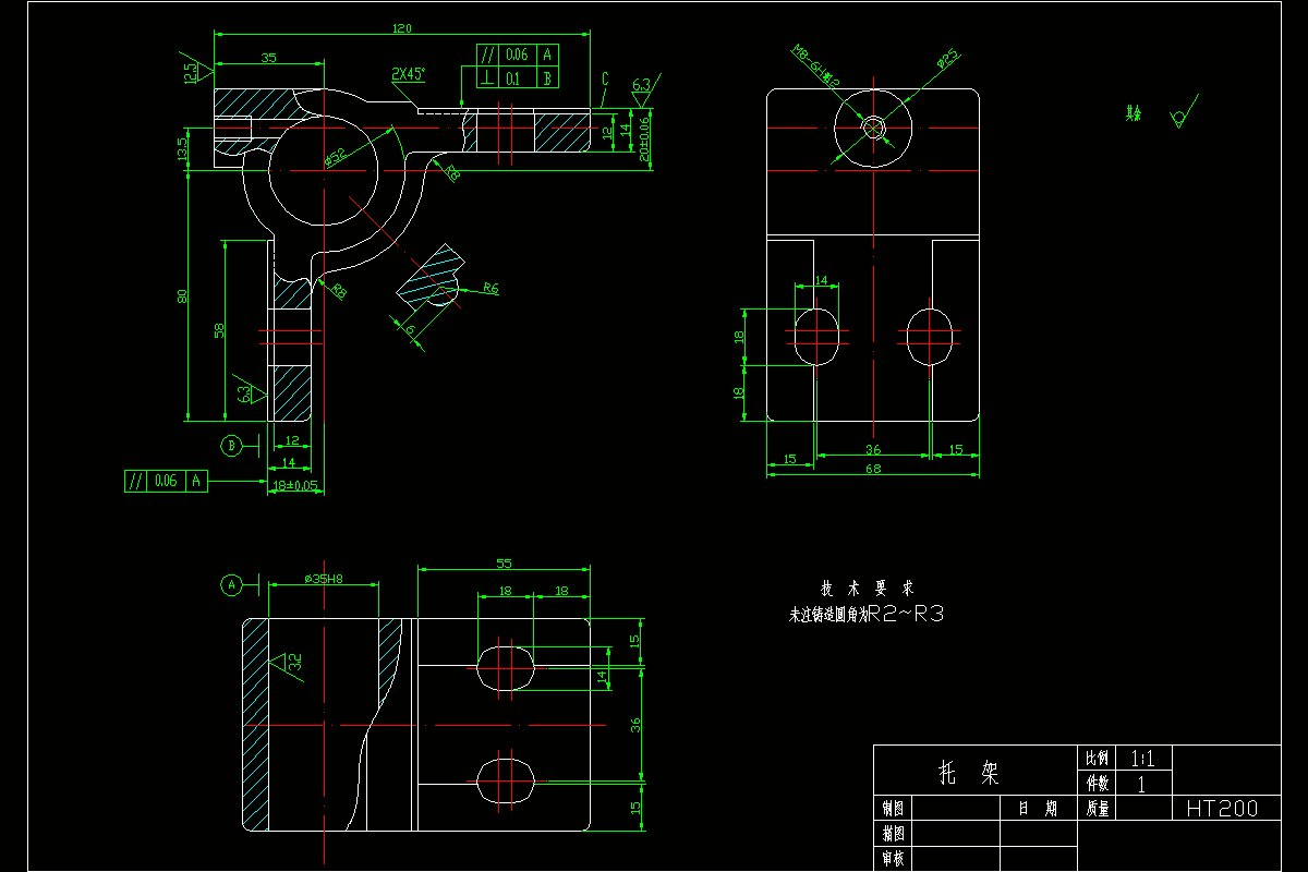 M6961-直角托架加工工艺及钻铰φ35孔夹具设计