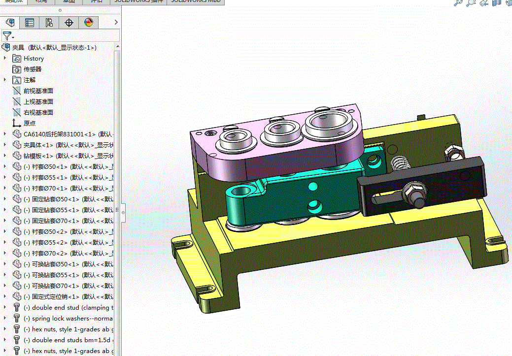 E196B-后托架[831001]工艺及钻三杠孔夹具设计[含SW三维图]