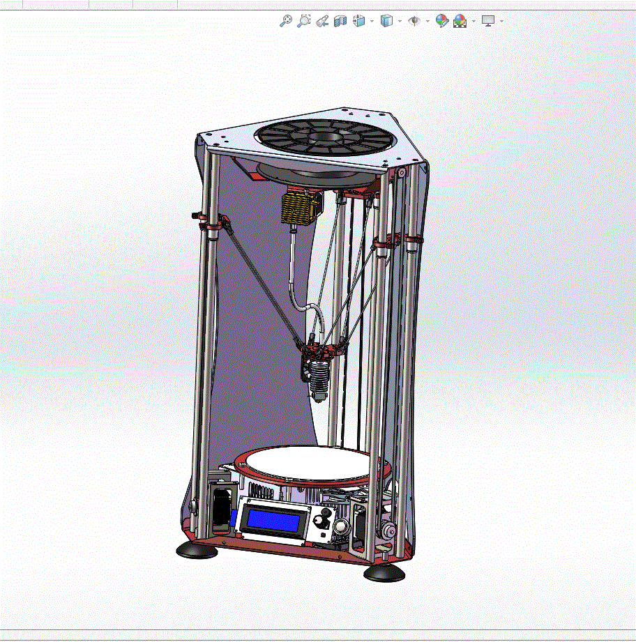 Q885-基于并联臂结构的3D打印机设计[含SW三维图]