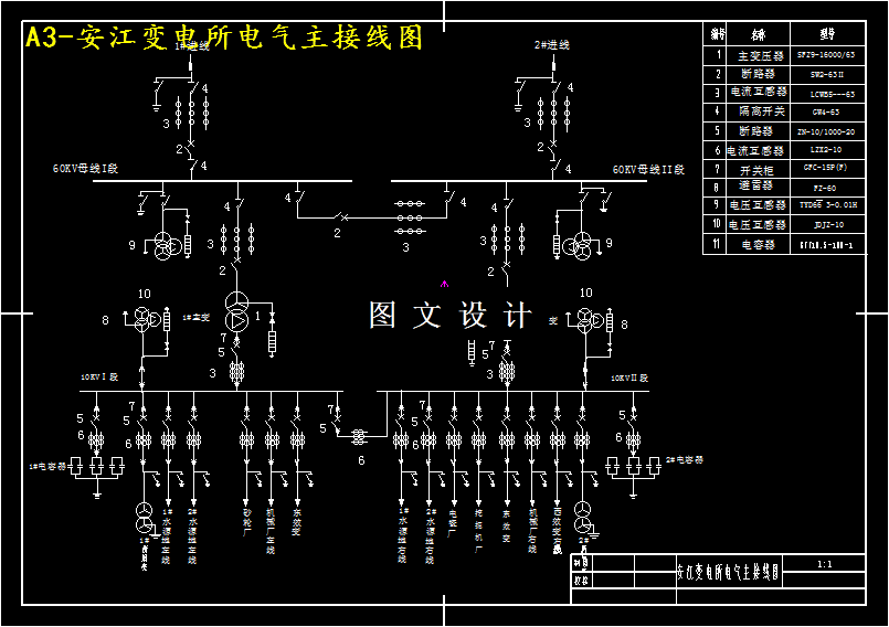 M4223-安江60KV降压变电所电气部分设计