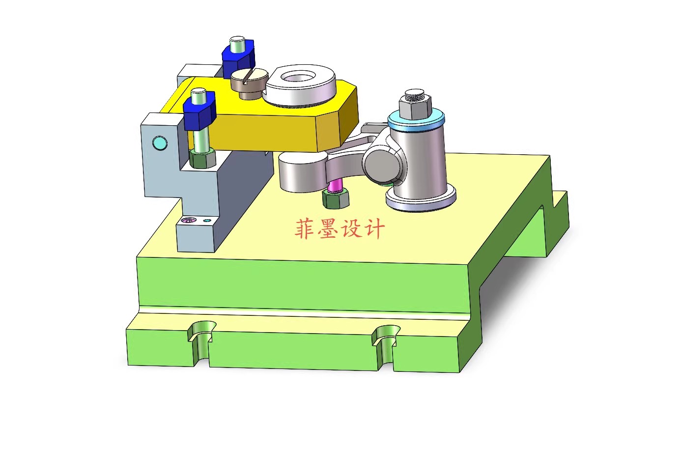 M8842-气门摇臂轴支座工艺及钻16孔夹具设计【含SW三维图】