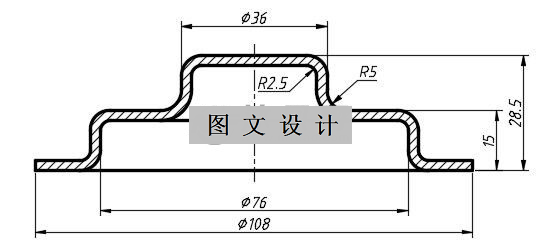 N1763-凸缘拉伸件冲压模设计-长108