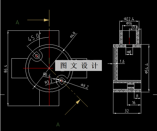 RT104-异形接头注射模具设计-长86.4