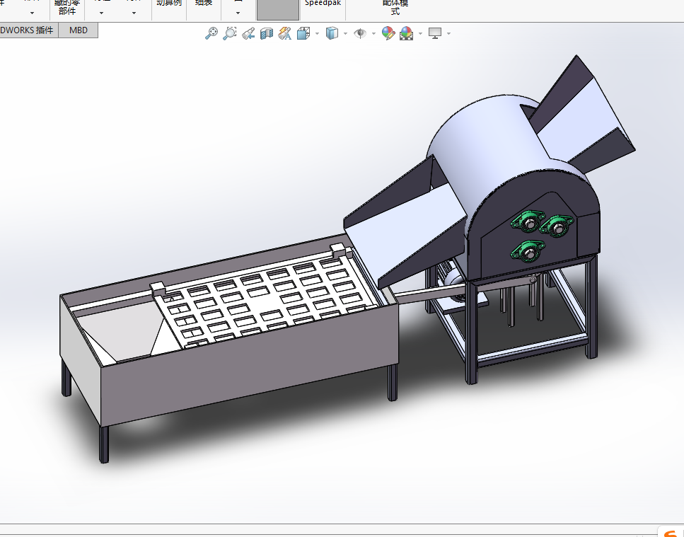 Z1161-叶茎分离机结构设计[含SW三维图]