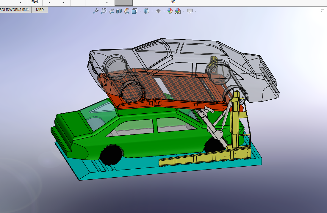 Z1219-小型双层倾斜式立体车库设计[含SW三维图]