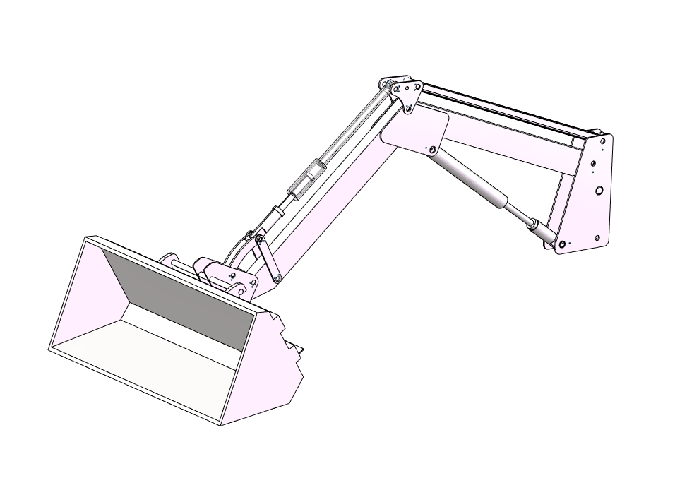 N4142-装载机挖掘机铲斗的工作装置设计【含SW三维图】