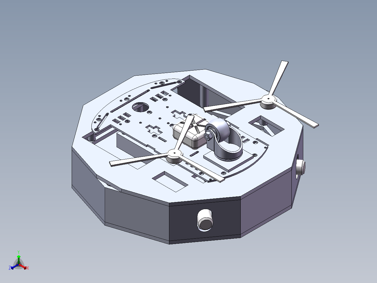 Z2128-家用扫地机器人机械结构设计【含SW三维图】