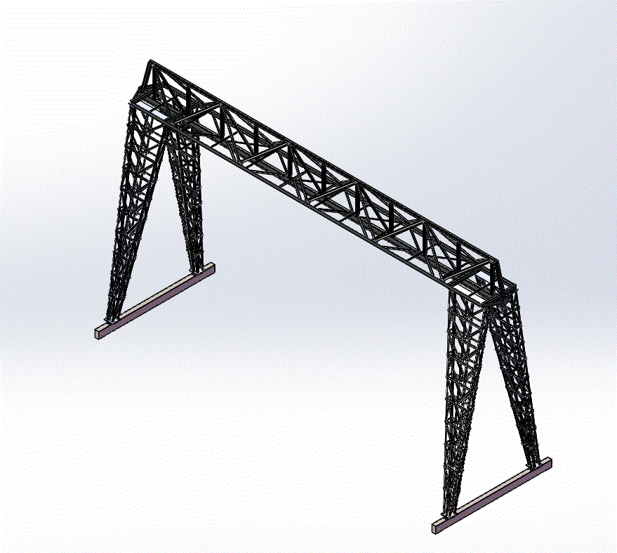 N6154-10t桁架式起重机结构设计及三维建模【含SW三维图】