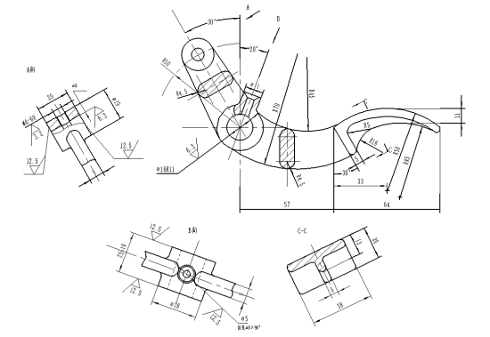 N6255-脚踏杆钻M6螺纹孔夹具设计